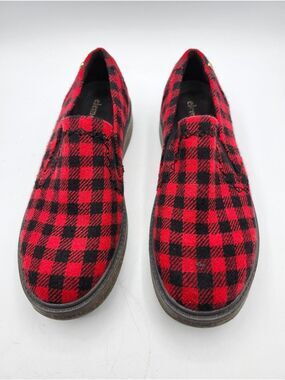 Women’s Red & Black Plaid Slip-On Loafers